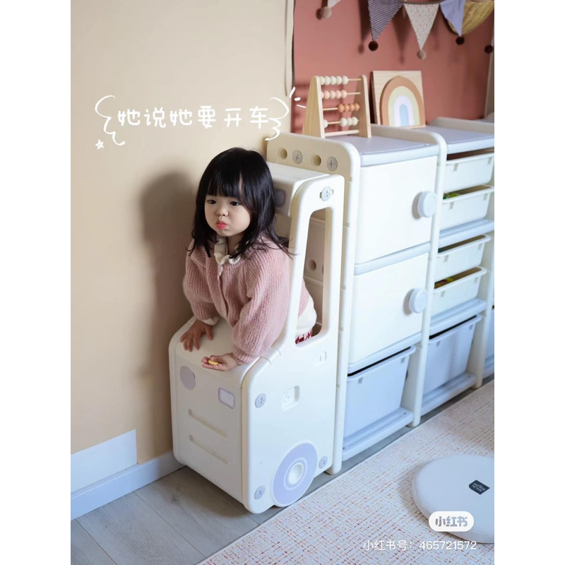 Tủ Nhựa Đựng Đồ Cho Bé Baby Pods Hình Ô Tô Cao Cấp - Cáo Đeo Nơ