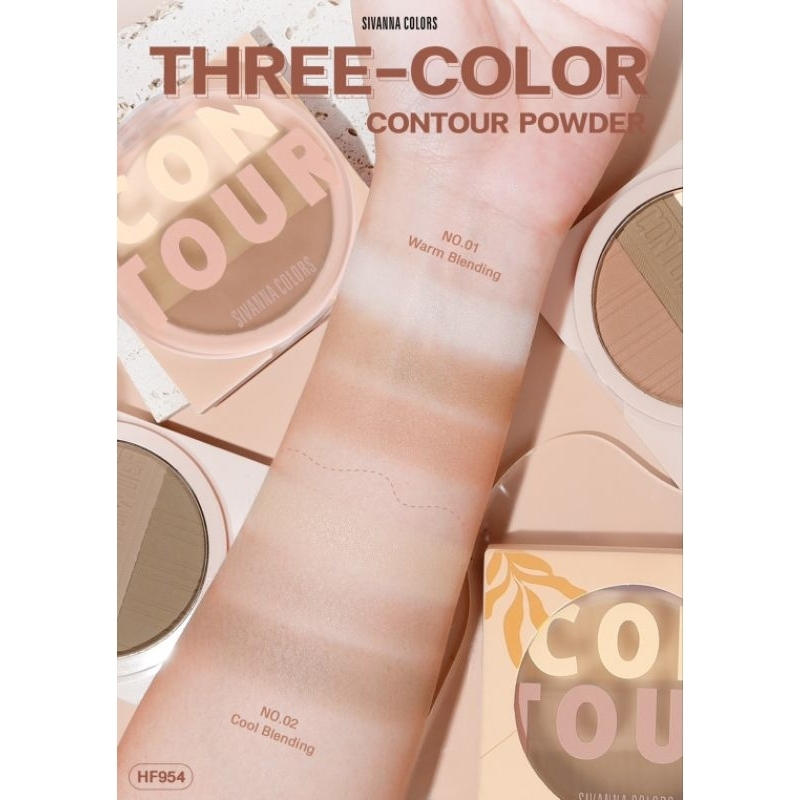 Phấn Tạo Khối 3 Màu Sivanna Colors Three Color Contour Powder HF954 10g