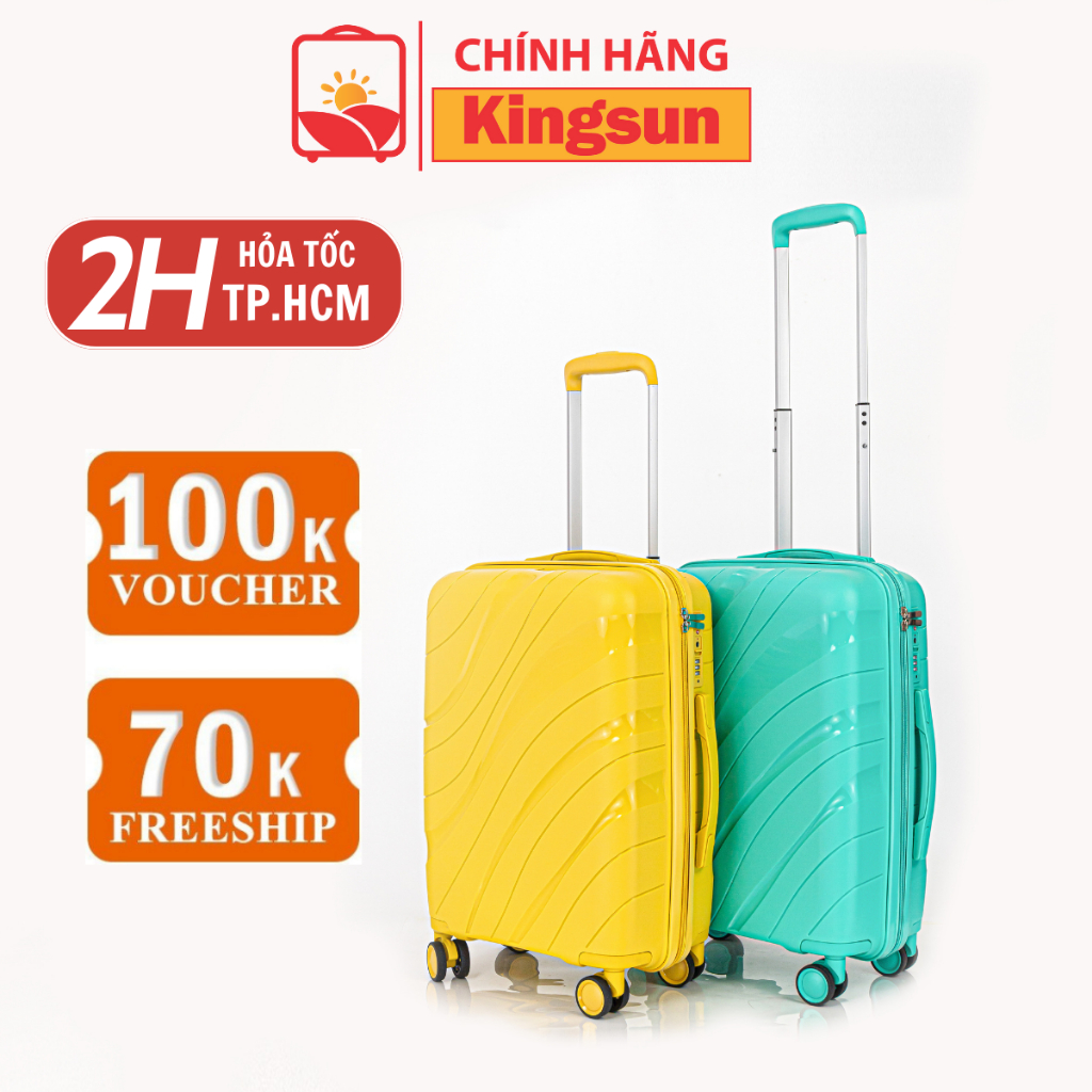 Vali Du Lịch Nhựa PP02 Cao Cấp, Chống Va Đập Size 20/24, Bảo Hành 5 Năm