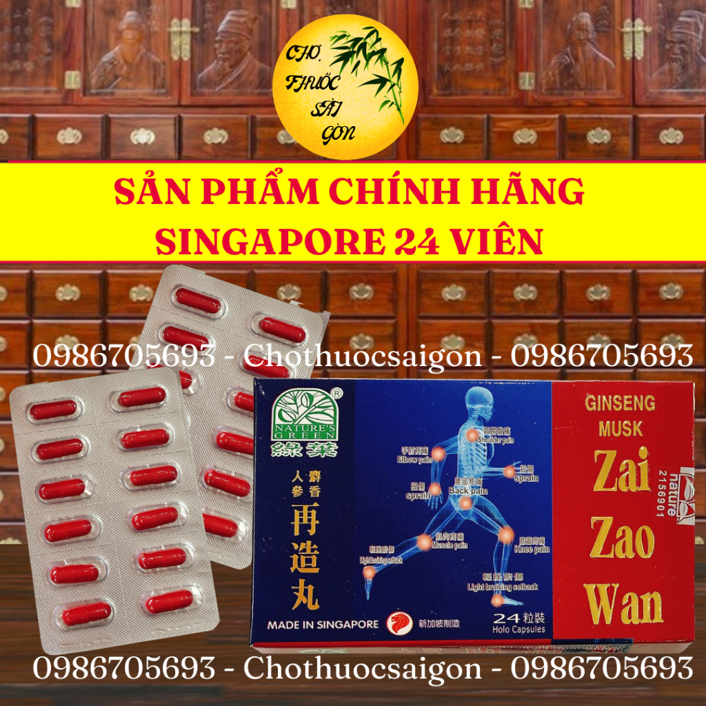 Nhân Sâm Xạ Hương Tái Tạo Hoàn - Zai Zao Wan Loại Xịn – 24V Sigapore