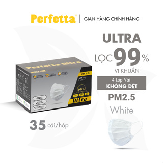 Khẩu Trang Y Tế Cao Cấp Perfetta Ultra 4 Lớp Kháng Khuẩn, Lọc Bụi Mịn PM 2.5 (35 cái/hộp)