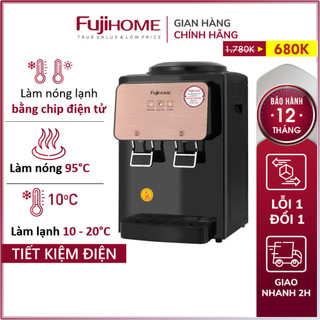 Cây nước nóng lạnh mini FUJIHOME WD03E, bình lọc tủ máy lọc nước nóng lạnh uống an toàn công nghệ 