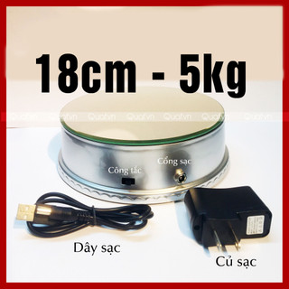 (9-18cm) Đế Xoay Trưng Bày Sản Phẩm ELANO, Có Đèn, Tự Động Xoay, Dùng Pin AAA Hoặc Sạc, Chịu Lực 4-5kg