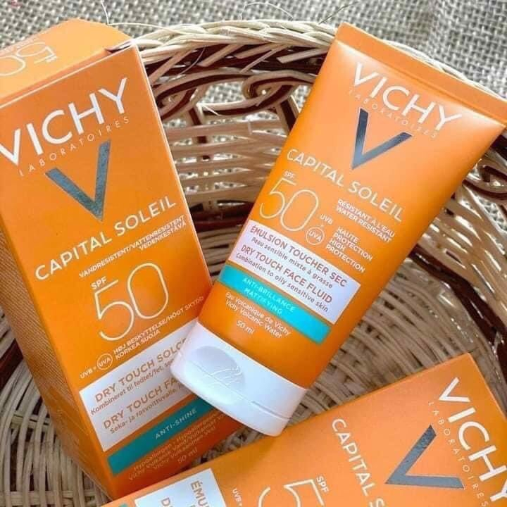 Kem Chống Nắng Vichy Capital Soleil Anti Brillance SDF 50 UVA+UVB 50ml dành cho da dầu , da mụn nhạy cảm - chính hãchuẩn