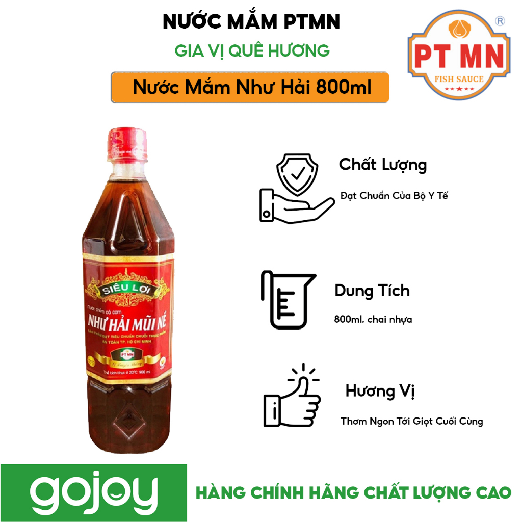 Nước Mắm Như Hải Phan Thiết Mũi Né, chai 800ml - GIA VỊ QUÊ HƯƠNG