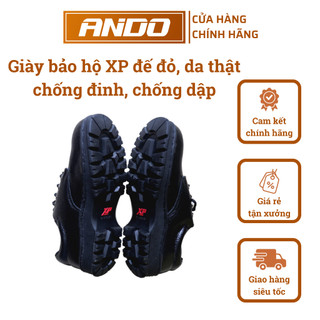 Giảy bảo hộ XP 368-01 loại xịn chữ đỏ, da thật, đế và mũi thép chống đinh, chống dập