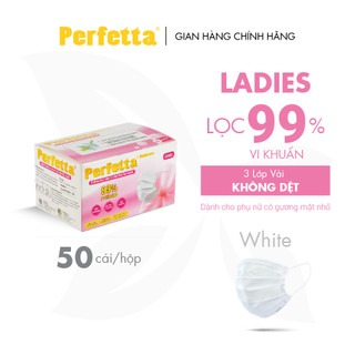 Trang Y Tế Cao Cấp Perfetta Ladies 3 Lớp Cho Phụ Nữ Có Gương Mặt Nhỏ (50 cái/hộp)