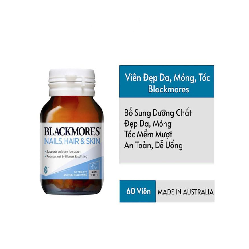 [ CHÍNH HÃNG [ VIÊN UỐNG DA, MÓNG, TÓC BLACKMORES NAIL, HAIR & SKIN HỘP 60 VIÊN