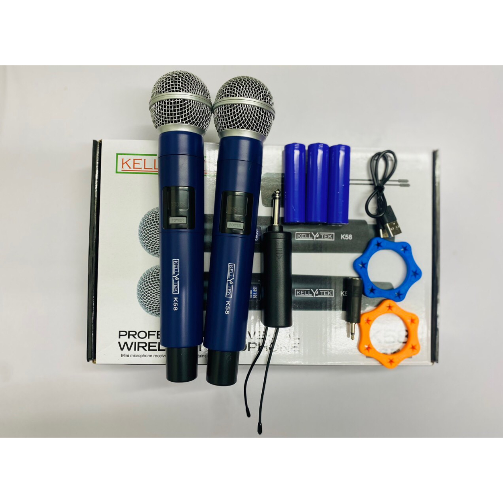 Bộ Micro Không dây Karaoke Kellytek K108 | W003 | W003A Chính hãng,hút âm, chống hú-Chuyên dùng cho amply, loa kéo