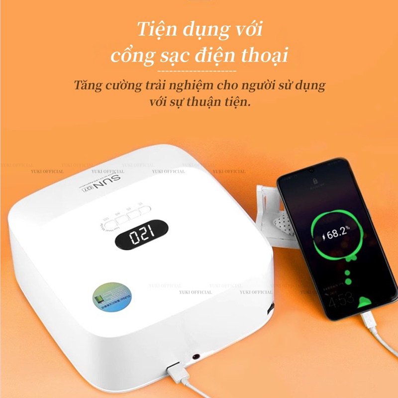 Máy hơ tích điện Sun Q7  - máy hơ gel tích điện làm nail chuyên dụng
