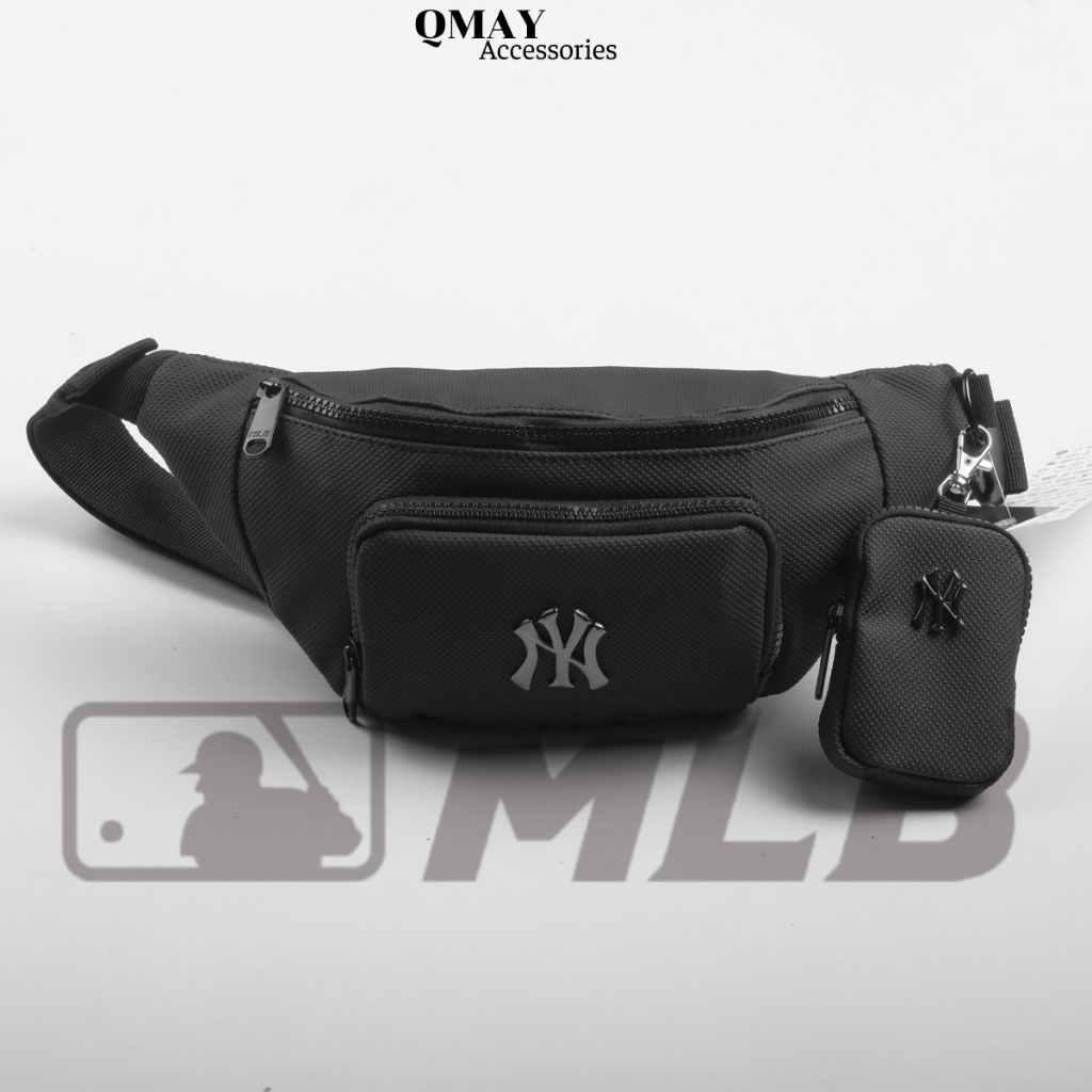 Túi Bao Tử Túi Đeo Hông MLB NEWYORK 2023 Chất Liệu Da Si PVC 100% Chống Nước Logo Kim Loại Kích thước 23cm x 15cm x 5cm