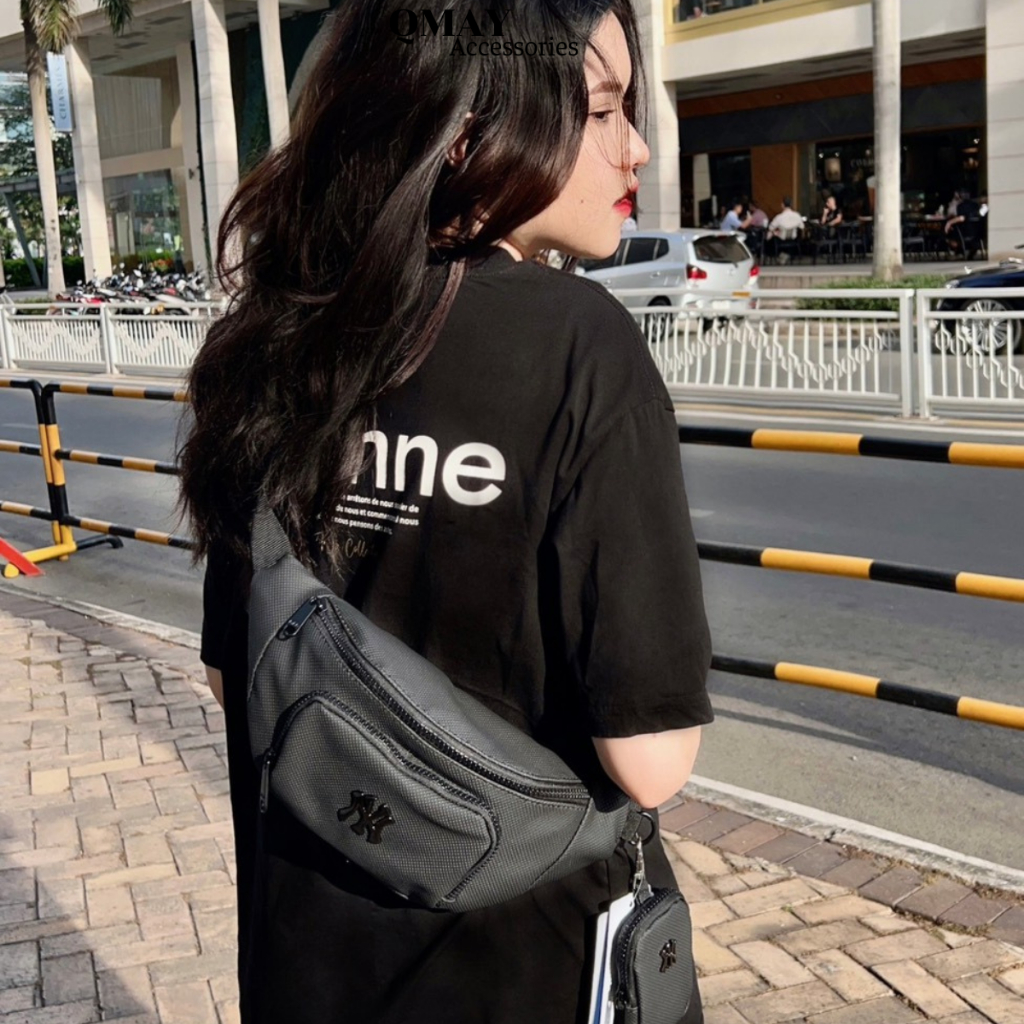 Túi Bao Tử Túi Đeo Hông MLB NEWYORK 2023 Chất Liệu Da Si PVC 100% Chống Nước Logo Kim Loại Kích thước 23cm x 15cm x 5cm