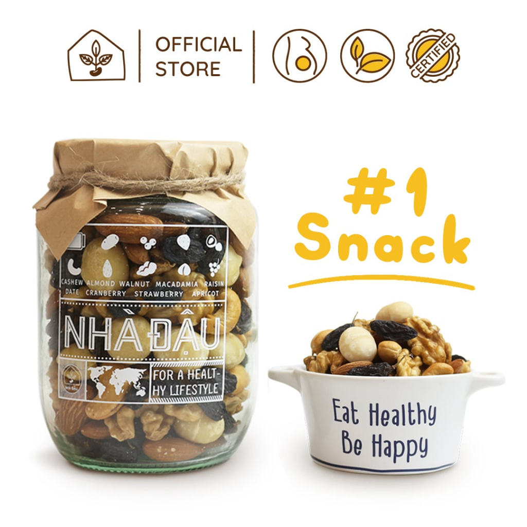Hạt dinh dưỡng dành cho người ăn eatclean, ăn vặt giảm cân mix 5 loại hạt cao cấp 300g | Nhà Đậu - Healthy Foods | 2