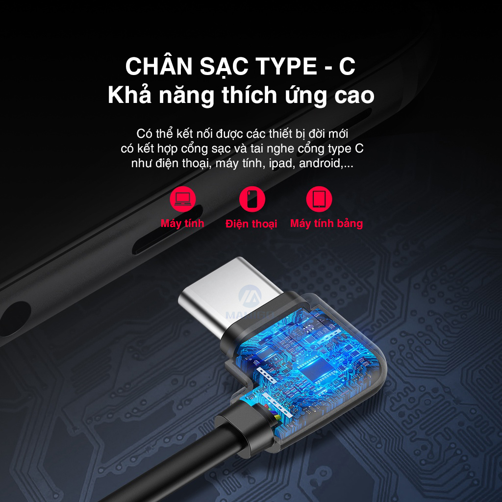 Tai nghe gaming có dây nhét tai Rockspace Gaming C2 chân type C có mic - Hàng chính hãng bảo hành 12 tháng lỗi 1 đổi 1