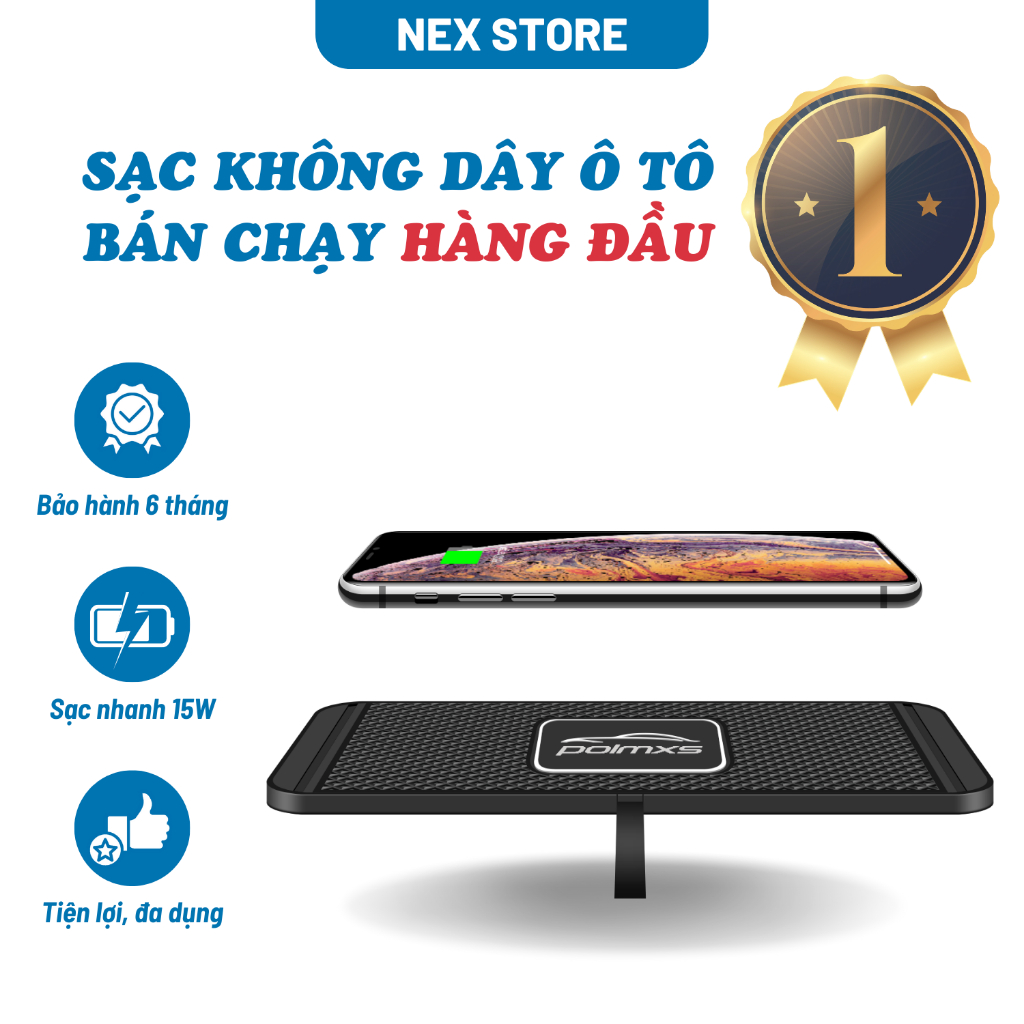 Sạc không dây Polmxs 15W C1 dành cho Ô tô, Văn phòng