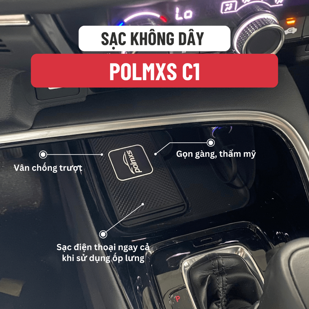 Sạc không dây Polmxs 15W C1 dành cho Ô tô, Văn phòng