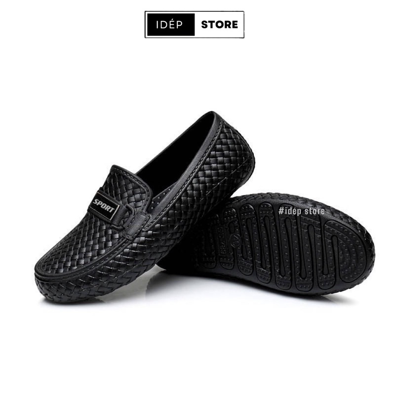 Giày lười bít mũi Nam siêu nhẹ đi mưa vân đá chất EVA êm chân siêu bền thời trang iDÉP - GL024