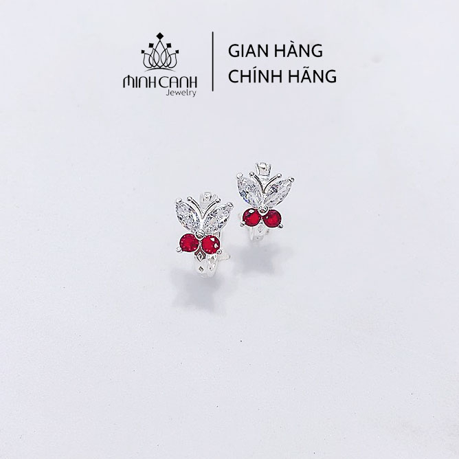Bông Tai Bạc Con Bướm Khóa Bấm Cho Bé Minh Canh Jewelry