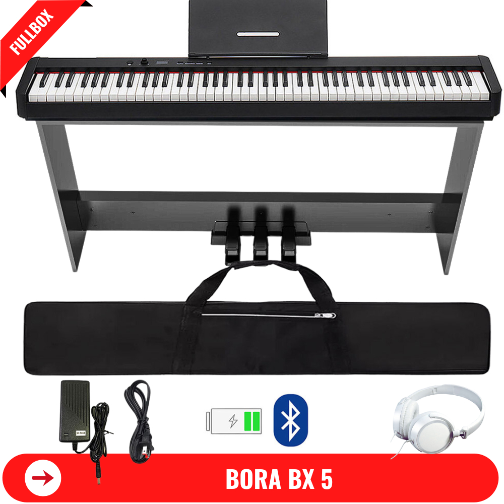 Đàn Piano Điện Bora BX 5 - 88  Phím Cảm Ứng Lực + Kết Nối Bluetooth + Kèm Chân Gỗ + Tai Phone
