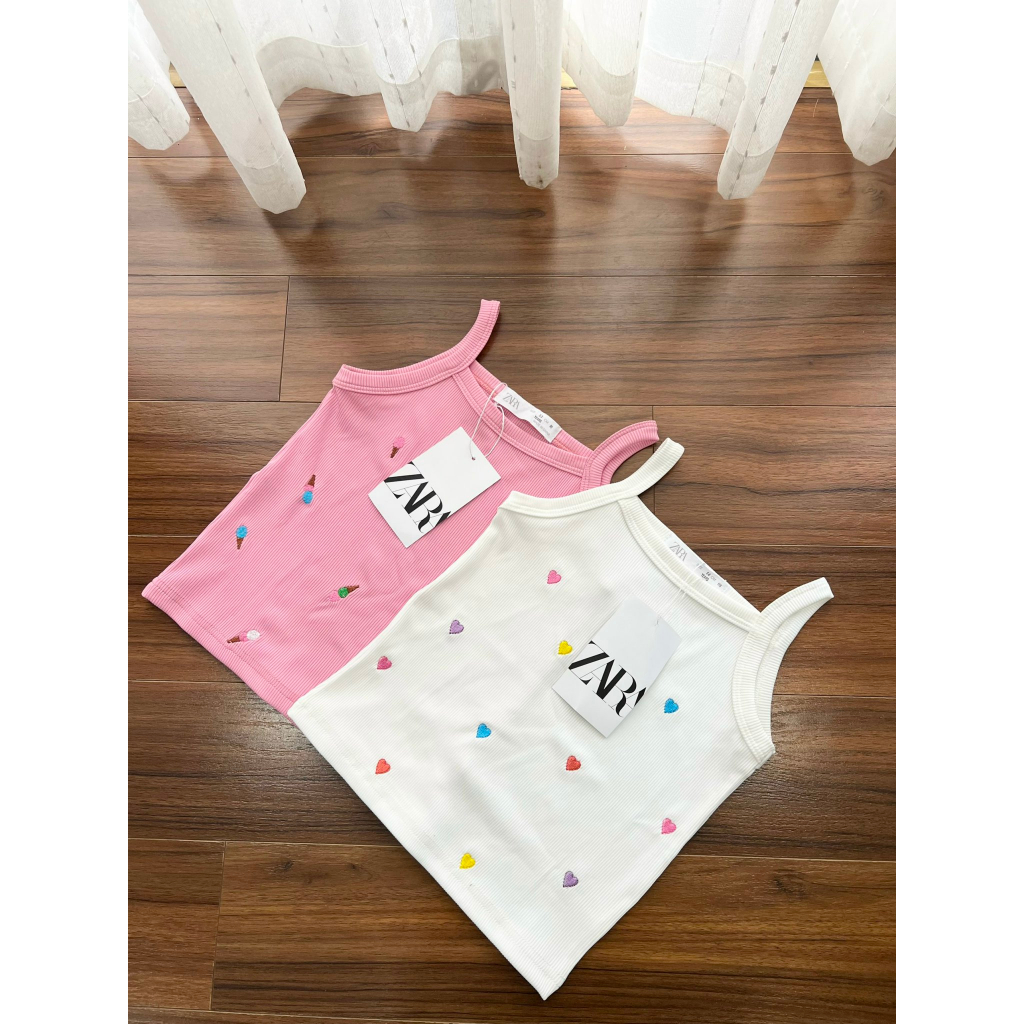 Áo 2 Dây VNXK Siêu Xinh Dễ Phối Thấm Hút Mồ Hôi Cho Bé Gái