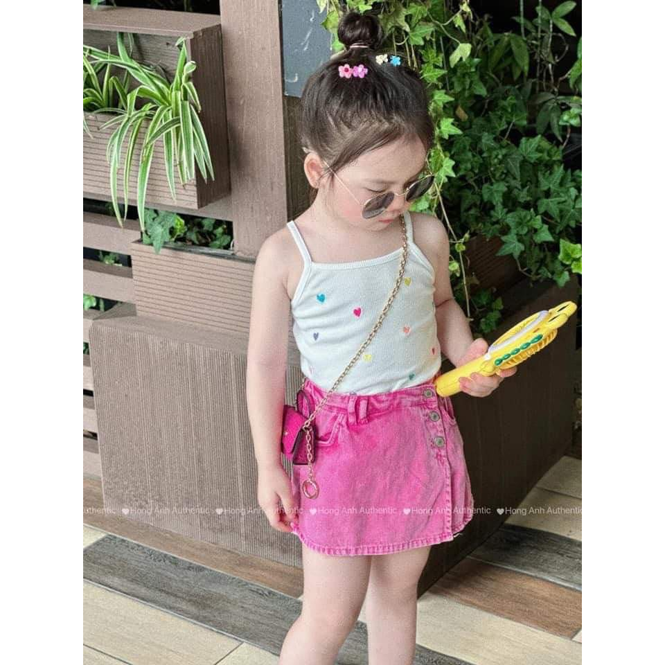 Áo 2 Dây VNXK Siêu Xinh Dễ Phối Thấm Hút Mồ Hôi Cho Bé Gái