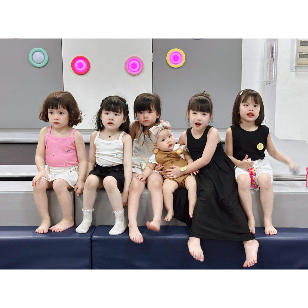 Áo 2 Dây VNXK Siêu Xinh Dễ Phối Thấm Hút Mồ Hôi Cho Bé Gái