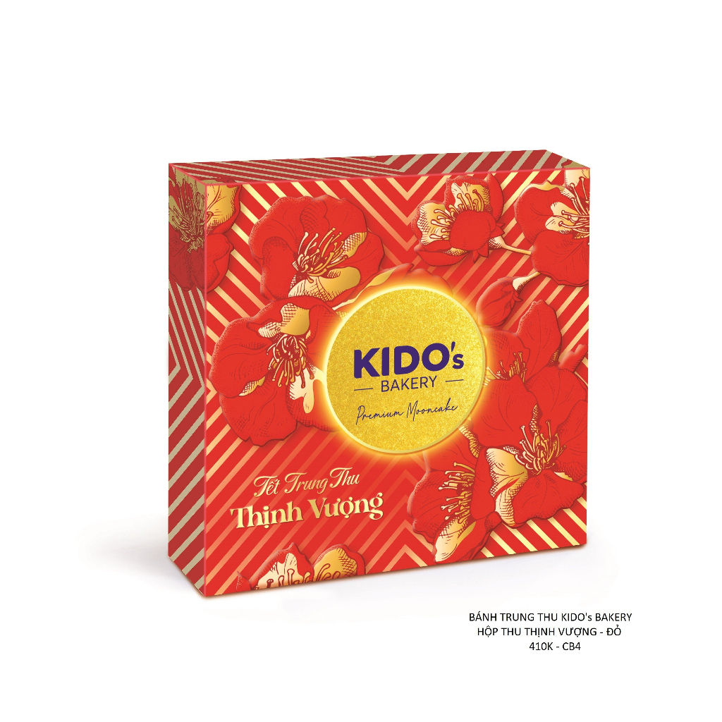 Bánh trung thu KIDO Hộp 4 bánh 180gr cao cấp sang trọng thích hợp làm quà biếu, tặng cho bạn bè, người thân