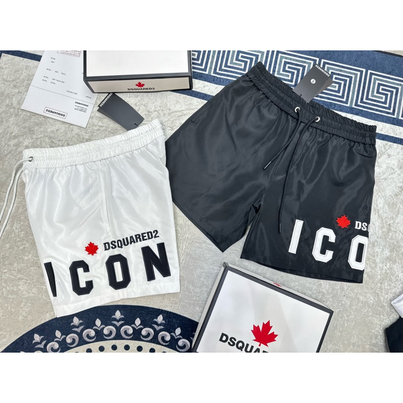 Quần Short gió Nam DSQ iCon lót lưới 2 lớp thoáng mát chữ Thêu 100%