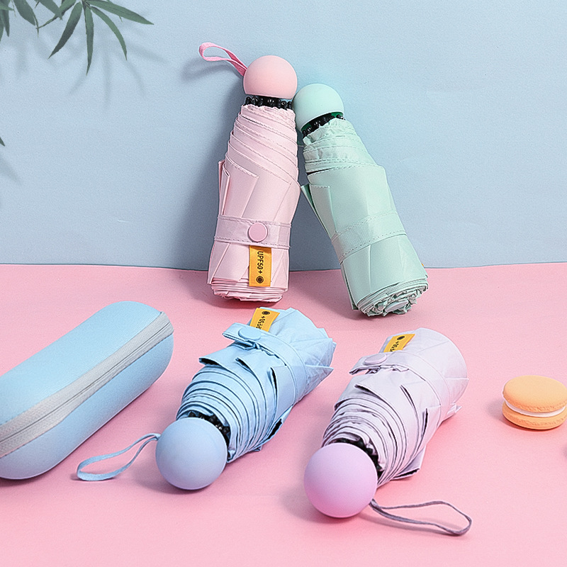 Ô dù gấp gọn mini, ô dù che mưa đi nắng UPF 50 chống tia cực tím, kích thước nhỏ gọn chỉ 14-18cm DEHO12