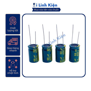 Tụ hóa 450v 68uf 18x25mm tần số cao chất lượng tốt.