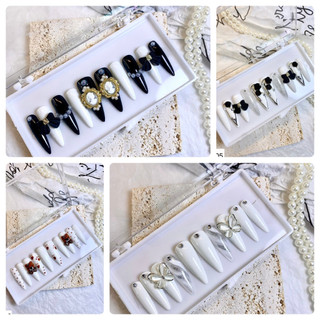 [ MÃ E và K THIẾT KẾ 24 MÓNG] Nail Box Đính Đá Kèm Keo Dán Móng Hộp 24 Móng Giả
