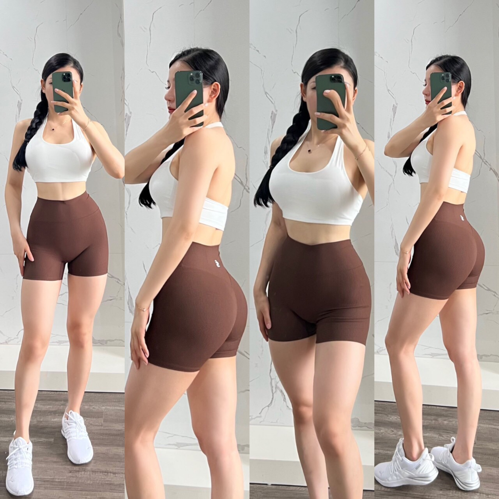 Quần đùi thể thao gym yoga nữ Sofia Creora chất vải thun poly cao cấp.