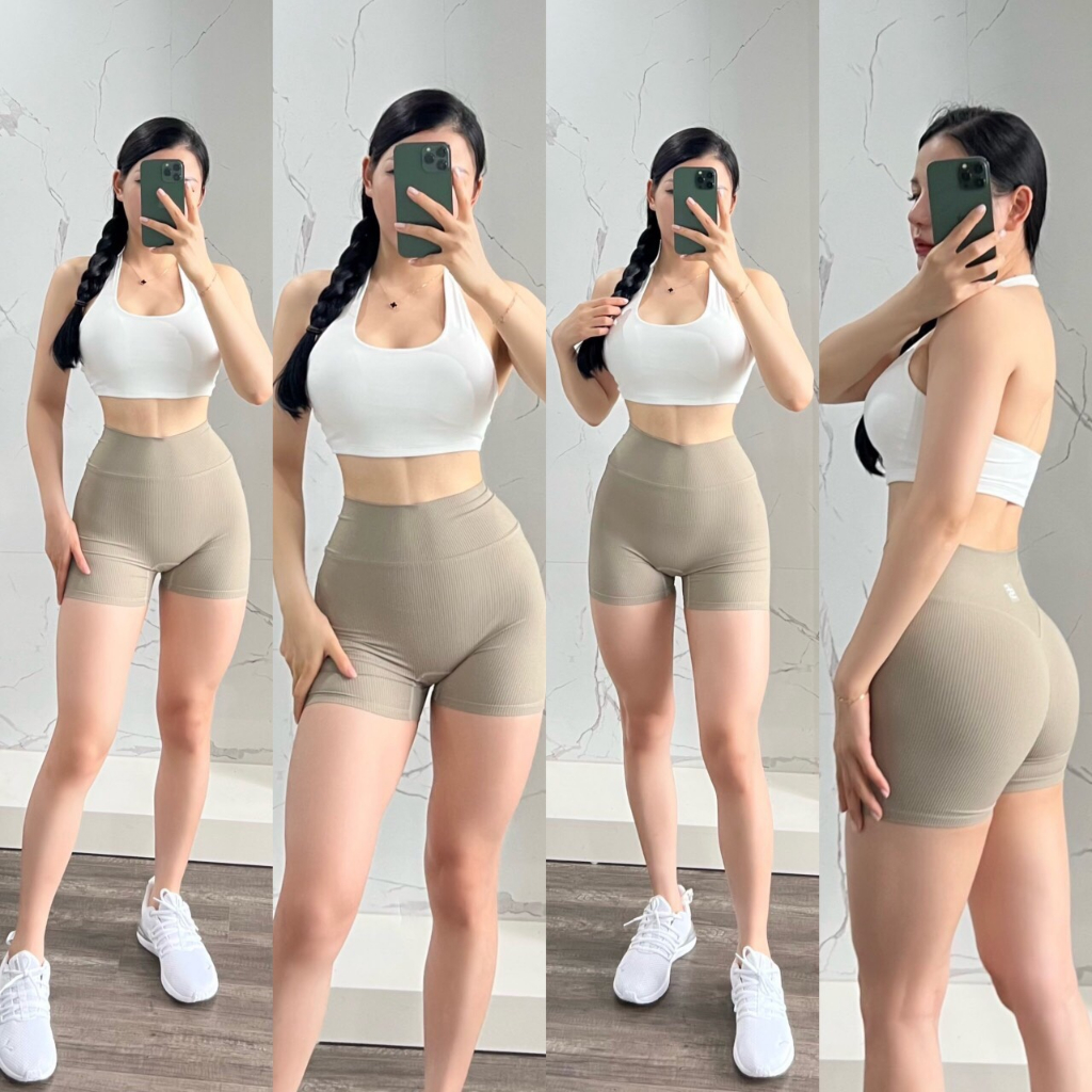 Quần đùi thể thao gym yoga nữ Sofia Creora chất vải thun poly cao cấp.