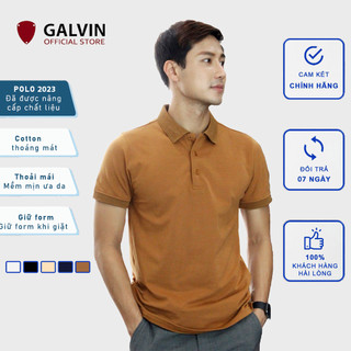 Áo Polo nam Galvin vải Cotton cá sấu cao cấp xuất xịn dệt bo dày dặn chuẩn form áo thun cổ bẻ tay ngắn