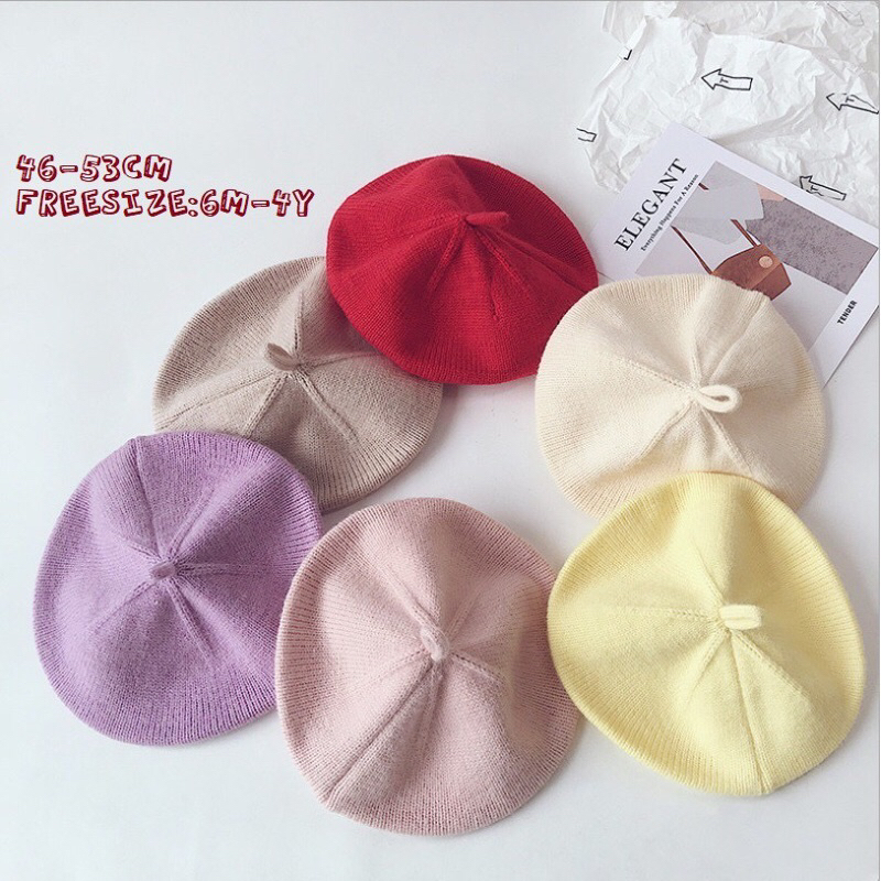 Mũ nồi len trơn phong cách hàn quốc đáng yêu cho bé