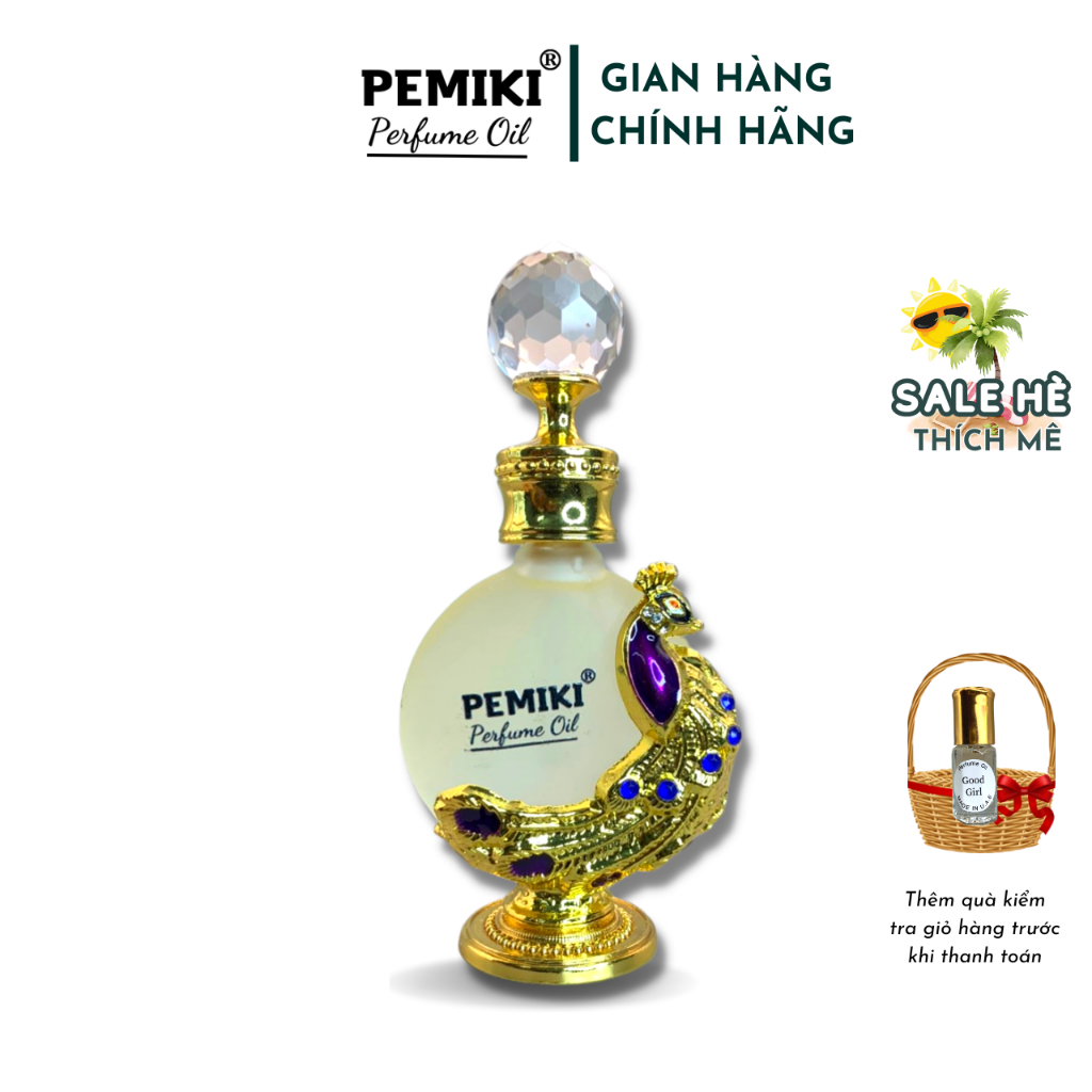 Tinh dầu nước hoa dubai PEMIKI nước hoa nam nữ công vàng 15ml dầu thơm lâu 24h