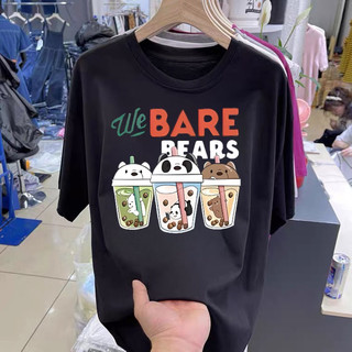 Áo thun nữ from rộng unisex hình in 3 ly trà sữa
