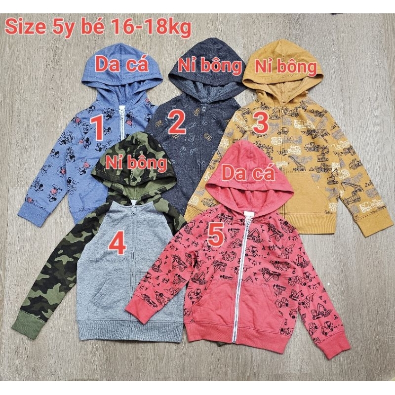 Size 5y _ Áo khoác bé trai xuất dư nhiều mẫu
