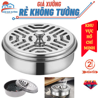  Hộp đựng nhang muỗi inox, khay đựng nhang muỗi có nắp đậy, đế lót đốt nhang đuổi muỗi tiện lợi