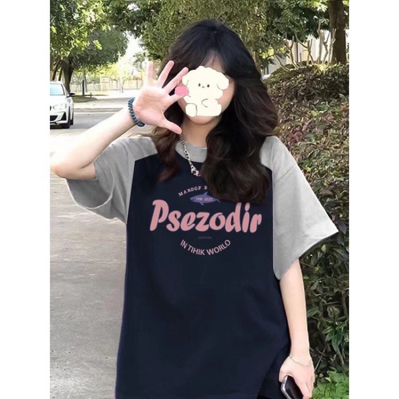 Áo Thun Baby Tee Psezodir chất cotton khô Áo Phông Tay Lỡ from siêu dẹp
