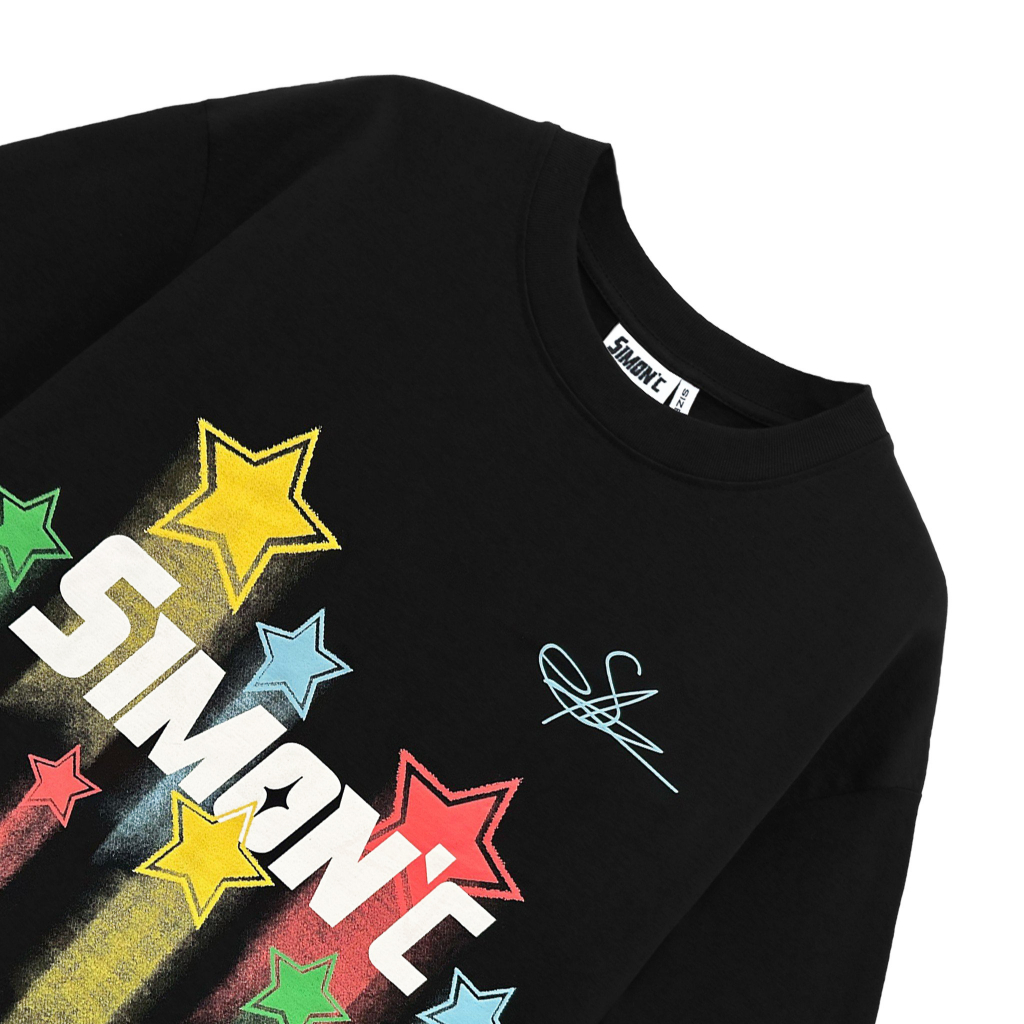 Áo Thun Simon'c Stars Tee - Đen Cotton Nam Nữ Unisex Tay Lỡ Oversize Local Brand