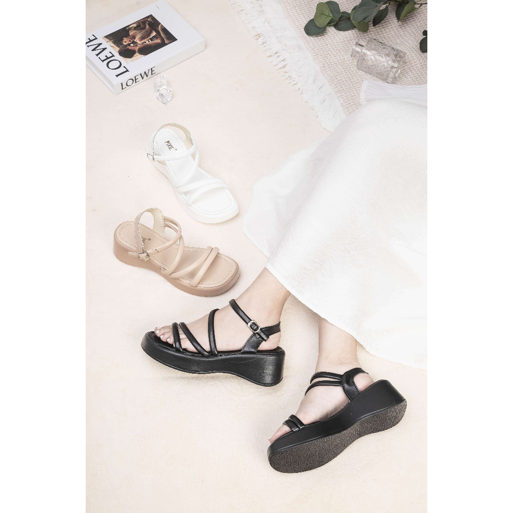 Giày Sandal Đế Xuồng 5cm Quai Mảnh E152 Pixie