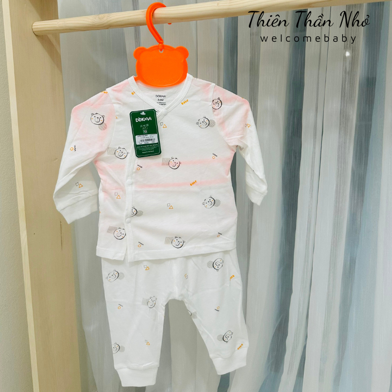 Bộ Sơ Sinh Dài Tay Dokma Cài Lệch  Cho Bé Trai, Bé Gái Chất Cotton Mỹ Siêu Mềm Mịn