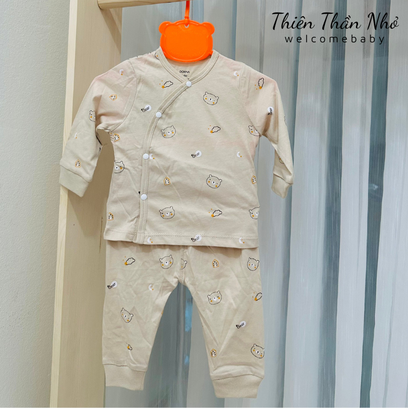 Bộ Sơ Sinh Dài Tay Dokma Cài Lệch  Cho Bé Trai, Bé Gái Chất Cotton Mỹ Siêu Mềm Mịn