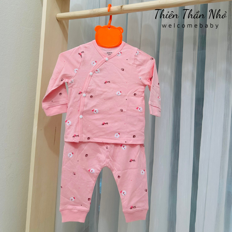 Bộ Sơ Sinh Dài Tay Dokma Cài Lệch  Cho Bé Trai, Bé Gái Chất Cotton Mỹ Siêu Mềm Mịn