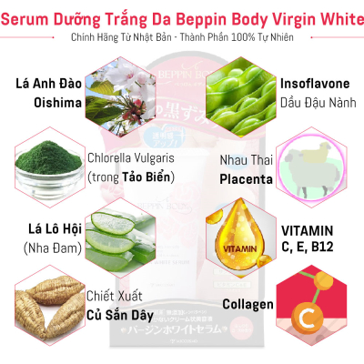 Serum làm hồng nhũ hoa và làm sáng da vùng bikini Beppin Body Virgin White Serum Nhật Bản