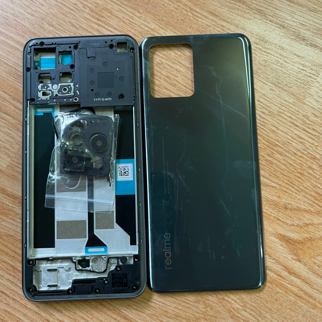 Bộ vỏ realme 8 realme 8 pro zin có kính cam