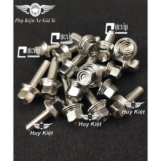   Sale Khủng  Combo 5 Ốc Salaya  M3   Thái  6Ly15 Gắn Ốp Pô Và Chụp Đích Pô Vario 18 - 21 Ex 150 - 155 Win Win 6142 