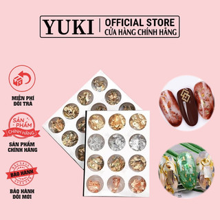 Set giấy bạc nail - set giấy bạc trang trí móng 12 ô - set giấy nhún ẩn , giấy bạc ￼