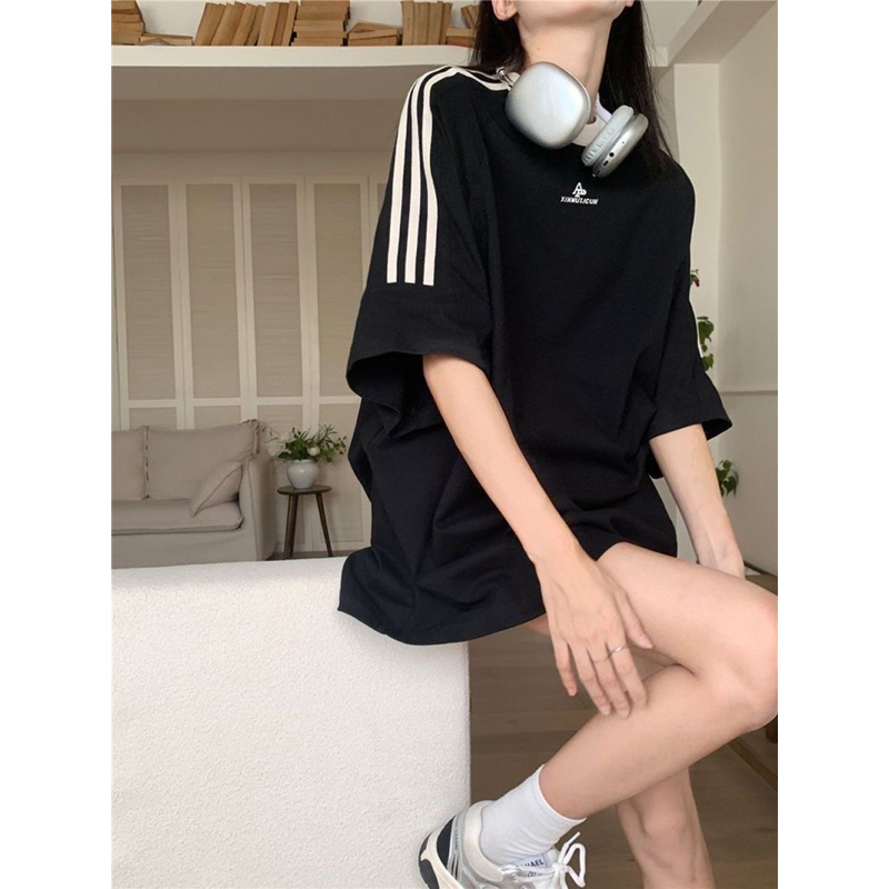 Áo Thun Baby Tee Phối màu đen đỏ chất cotton khô Áo Phông Tay Lỡ from siêu dẹp
